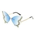 thumbnail image 2 of WTOBBY Butterfly Diamond Sunglasses, Rimless Fashion Sun Glasses with Full UV Protection, Women's Outdoor Accessory for Clothing Matching,Blue, 2 of 5