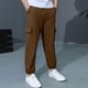 thumbnail image 4 of Pantalones largos para niño grande, pantalones multibolsillos, pantalones deportivos hasta el tobillo de color liso para niño, pantalones con cintura elástica, pantalones de algodón para niño, 4 of 7