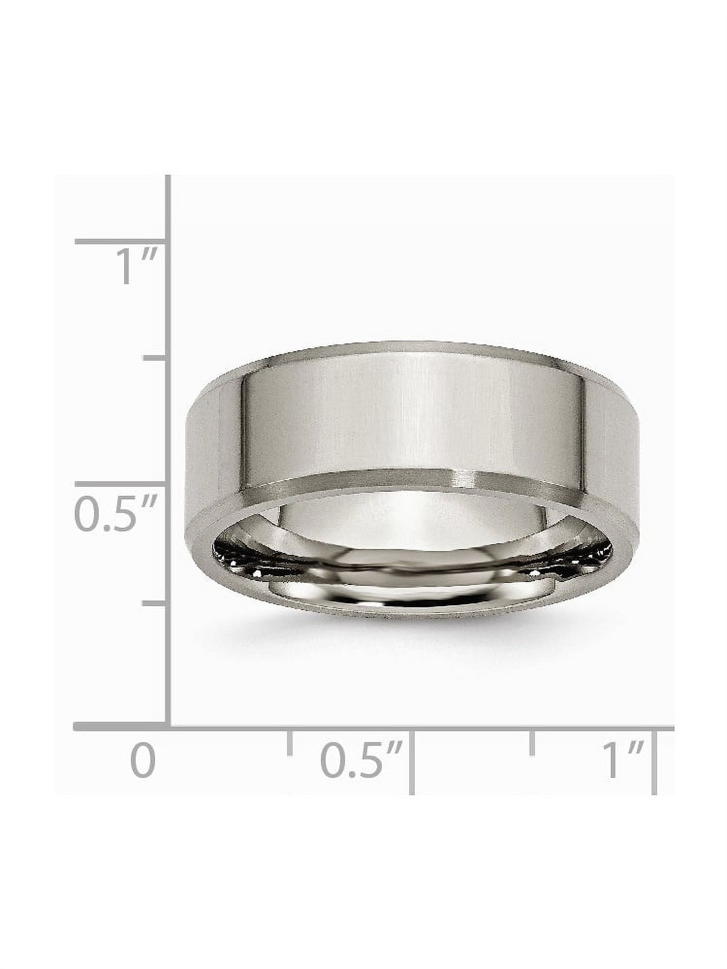 Titanium Beveled Edge 8mm Brushed and Polished Band