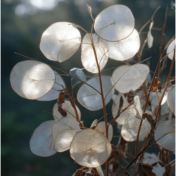 50 Seeds Money Plant Seeds for Planting, Lunaria Biennis Seeds Lucky Green Foliage Plant, Easy to Grow