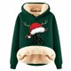 thumbnail image 1 of WILLBEST Sudadera Larga para Mujer, Sudadera con Capucha Estampada con Letras Navideñas, Espalda de Lana, Cálida, de Invierno, Estilo Pullover, Tops, Sudadera de Moda 1056 Grande, 1 of 4