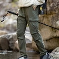 thumbnail image 2 of ameIAEA Cargo Pants for Men Elastic Waist Outdoor Hiking Pants Drawstring Sweatpant with Multi Pockets, 2 of 7