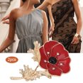 thumbnail image 3 of 2 uds mujer aleación flor elegante diamantes de imitación Pin broche ropa decoración joyería accesorio, 3 of 9