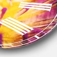 thumbnail image 3 of Designart 'Pink Yellow Abstract Lotus Flower' Traditional wall clock, 3 of 3