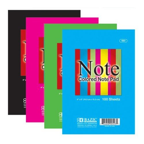 Colored Note Pads (Set of 48), 100, Specialty Pads