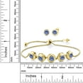 thumbnail image 2 of Gem Stone King 18K Yellow Gold Plated Silver Bracelet for Women Persian Blue Round Moissanite (5.60 Cttw), 2 of 2