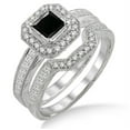 thumbnail image 2 of 2 Carat Black Diamond Antique Halo Bridal set on 10k White Gold, 2 of 2