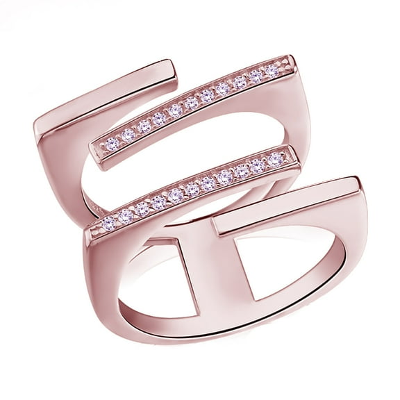 Paige Statement Ring Rose Gold Plate Cubic Zirconia Womens Ginger Lyne Collection