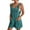 Teal, variant on Women's Jumpsuits, Rompers & Overalls Tie Shoulder Shorts Scoop Neck With Pocket Jumpsuits for Women