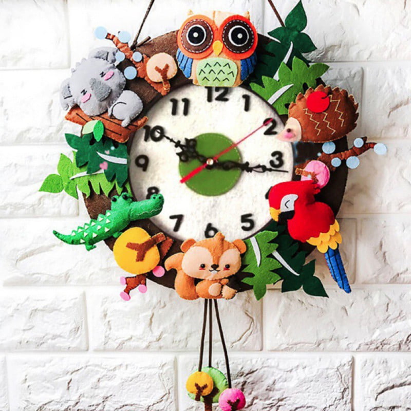 VALINK Handmade Wall Art Wall Clocks Design 3D DIY Clock Cute