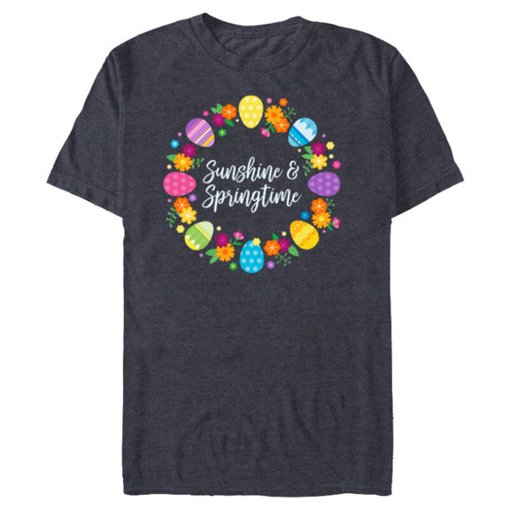 Disney Princess Easter Eggs Flowers Sunshine & Springtime - Short Sleeve Blended T-Shirt for Adults - Customized-Navy Heather