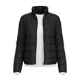 thumbnail image 6 of Women's Puffer Jacket Stand Collar Short Quilted Jackets with Full Zip Short Slimming Jackets for Winter Black M, 6 of 9