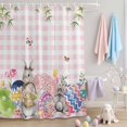 thumbnail image 5 of Shower Curtain, Easter Rabbit Eggs Wildflowers Waterproof Shower Curtain Set with Hooks for Bathroom Showers,Stalls and Bathtubs,54x78In Pink White Plaid, 5 of 9