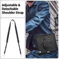 thumbnail image 6 of XYX Case for iPad Air 11 Inch M3 2025/M2 2024 (7th/6th Gen) with Rotating Stand, Shoulder Strap, 2in1 Shockproof Cover, Black, 6 of 7