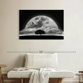 thumbnail image 2 of Elephant Stock Fantasy Moon Wall Art - Horizontal Canvas Wall Art - Living Room Wall Decor - Astronomy & Space Canvas - Black And White Decor By Nasser Osman - 39" x 26", 2 of 4