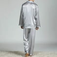 thumbnail image 4 of Zshosam Mens Pajamas Set Soft Notched Collar Long Sleeve Mens Sleepwear with Pockets(Grey,XL), 4 of 4