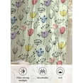 thumbnail image 6 of Sheer Curtains 72 Inches Long, Colorful Flowers Semi Sheer Curtains Light Filtering Window Treatment, Botanical Wildflowers Floral Green Privacy Voile Drapes for Living Room Bedroom 52x72 Inch, 6 of 7