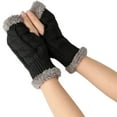 thumbnail image 2 of AWZXDE Women's Winter Knitted Fingerless Gloves Short Warm Comfortable Gloves, for Daily Use in Cold Black, 2 of 5
