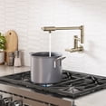 thumbnail image 4 of KRAUS® Oletto™ Wall Mount Pot Filler Kitchen Faucet with Retractable Arm in Spot-Free Antique Champagne Bronze, 4 of 14
