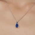 thumbnail image 3 of Gem Stone King 14K White Gold Blue Created Sapphire Pendant Necklace for Women | 3.62 Cttw | Gemstone September Birthstone | Pear Shape 12X8MM | With 18 inch Chain, 3 of 6