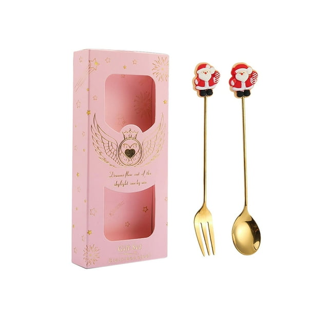 Kits de cubiertos navideños Vajilla Juego de cubiertos Utensilios reutilizables multiusos Navidad rosa mayor
