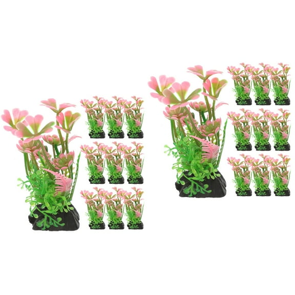 2 Count Fake Fish Tank Aquarium Landscaping Ornaments Plant Decorations