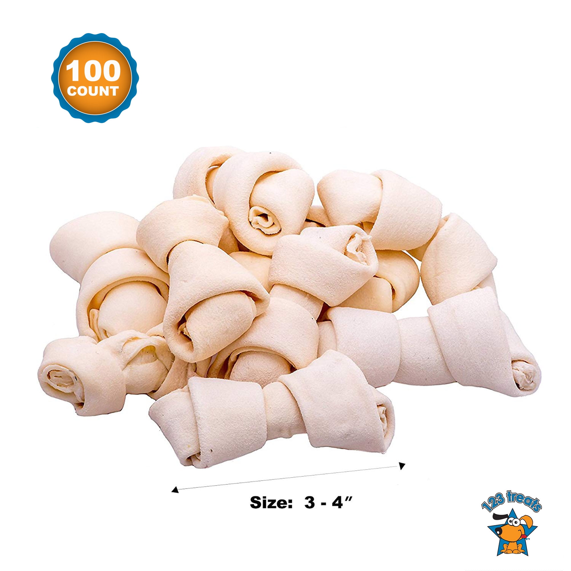 Rawhide Dog Bone Chews 3-4\