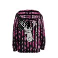 thumbnail image 2 of Xoenoiee Girls Hoodies Hooded Sweater with Front Kangaroo Pocket Pullover Sweatshirt Long Sleeve Hoodies for Age 6-16 Years Travel Workout Walk, Camo Forest American Flag Antler Print, M, 2 of 7