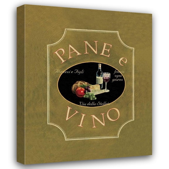 Catherine Jones 15x18 Gallery Wrapped Canvas Wall Art Titled - Pane e Vino