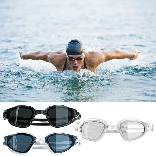 Xihbxyly Gafas de Natación, Montura Gran Angular de Alta Definición, Antivaho y Espejo de Agua Transparente, Experiencia Subacuática Inmersiva, Equipo de Natación Unisex, Talla 15 Cm, Incluye Gorro d