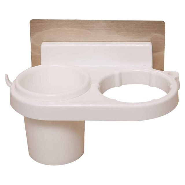 Estante colgante montado en la pared del secador de pelo con la taza del organizador ninguna perforación