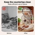 thumbnail image 6 of 1 Pack Kitchen Pot Lid Holder Rack, Multifunctional Organizer with Removable Drip Tray, Holds Lids, Spoons & Utensils While Cooking, White, 6 of 8