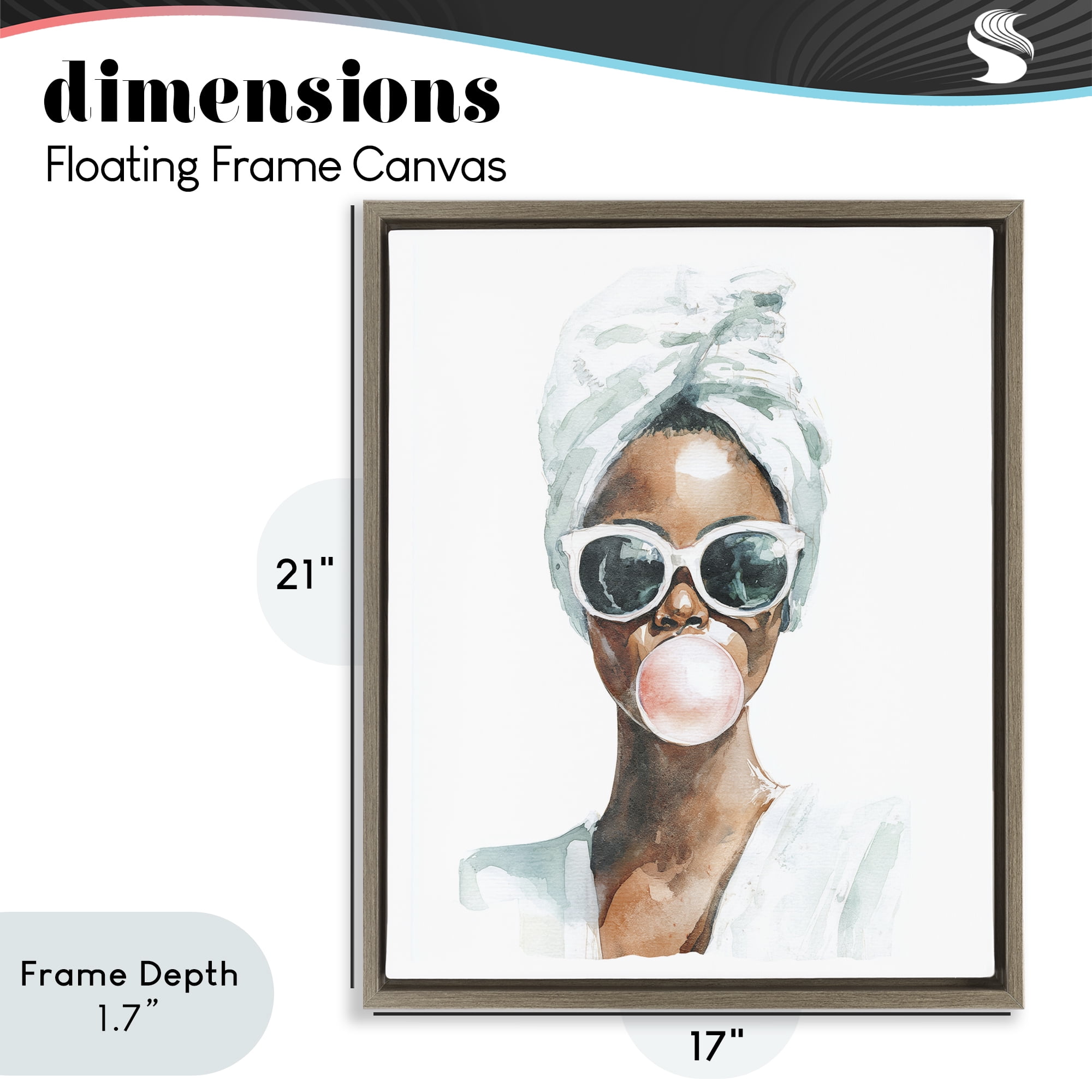 Stupell Industries Bubble Reverie Female Brown Framed Floater Canvas Wall Art, design by Svetlana Aleynikova