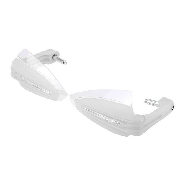 White Universal Motorcycle Hand Guards with LED Daytime Running Lights & Turn Signals - High-Impact ABS Windproof Handlebar Protectors for Dirt Bikes, ATVs, Off-Road Motorcycles - 22mm Handlebar Fit,