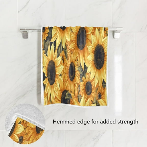 BZSMCE Bath Towel 30 X 15 in Soft Towel Design Sunflower Pattern Design Pattern