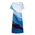 thumbnail image 4 of CHOK Robe en Lin Décontractée à Manches Courtes et Col Rond pour Femmes, Couleur Unie, Coton et Lin, Robe d'Été 2024 avec Poches, Gris, TG, 4 of 5