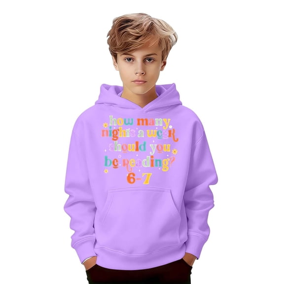 67 Six Seven Letter Hoodies Sweatshirts For Kids Hoodies Sweatshirts Casual Kids Graphic Hooded Sweatshirt Unisex Pullover Soft Fleece Athletic Top For Boys And Girls Purple 140(9-10 Years)