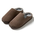 thumbnail image 2 of Yindaity Mens Slippers Size Warm House Slippers,Winter Cozy Men's Bedroom Indoor Slippers Non-Slip(Coffee,6), 2 of 4
