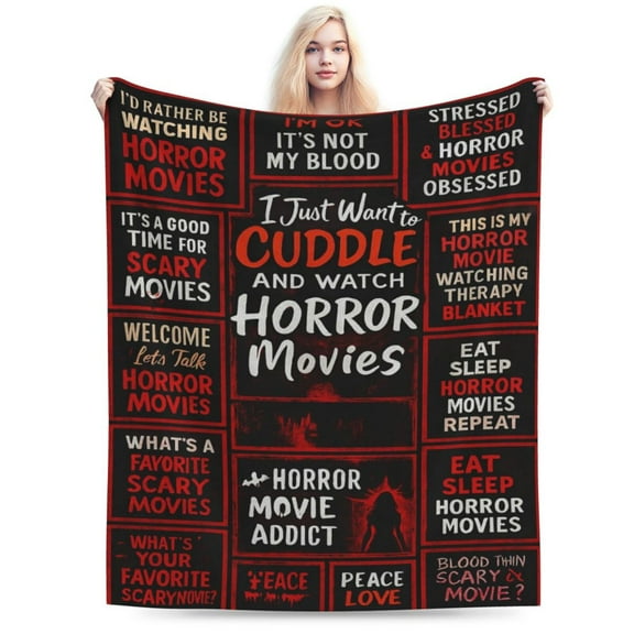 Halloween Horror Movie Blanket , Gifts for Horror Movie Lovers, Scream Plush Blankets for Women , Halloween Party Decoration 50x40