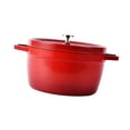 thumbnail image 4 of Olla de cocción de esmalte de hierro fundido con tapa sin palo fácil de limpiar stotpot para estofar guisos de cocina de viaje a casa, 4 of 8