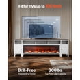 thumbnail image 2 of KFFKFF Farmhouse Fireplace TV Stand for TVs up to 100 Inches, Entertainment Center with 60-Inch Electric Fireplace & Storage Drawers, Remote-Controlled, White Finish, 2 of 9
