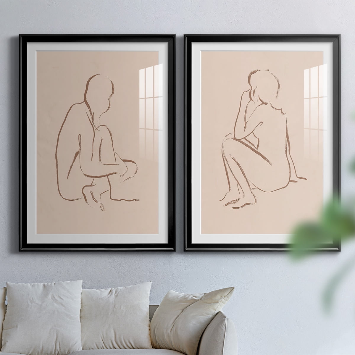 Wexford Home Sketched Pose I Premium Framed Print, 26.5" x 36.5" - Ready to Hang, Black (Set of 2)
