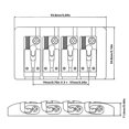 thumbnail image 4 of Improved Sound Quality Adjustable Saddle Metal Bass Bridge for 4 String Electric Basses, 4 of 8