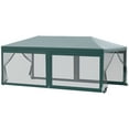 thumbnail image 2 of Outsunny 20' x 10' Outdoor Party Tent Gazebo Wedding Canopy with Removable Mesh Sidewalls, Green, 2 of 9