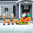 thumbnail image 4 of HOMCOM 8ft Long Christmas Inflatable Santa Claus with Sleigh and Reindeer, Outdoor Blow-Up Yard Decoration with LED Lights Display, 4 of 5