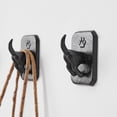 thumbnail image 3 of Danya B 4 Piece Dark Brown Cast Iron Dog Tail Wagging Wall Sculpture Utility Hook Set, 3 of 7
