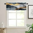 thumbnail image 3 of Blue Gold Gray Marble Valances for Windows Farmhouse Kitchen Curtains Valances Rod Pocket Valance Curtains for Kitchen Windows Modern Abstract Mountain Art Window Valances for Bathroom 54"x18", 3 of 6