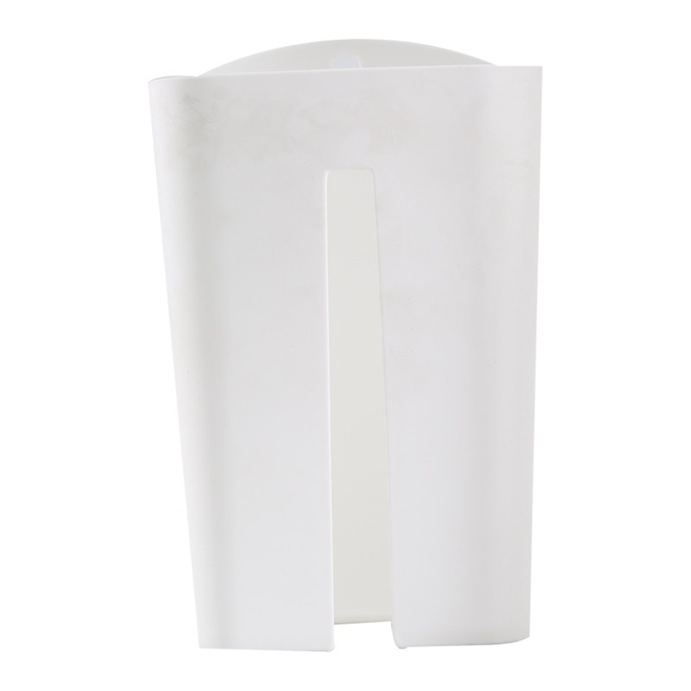 White Plastic Bag Holder, Wall Mount or Adhesive Self Adhesive Bathroom