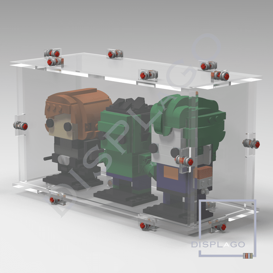 Display Case for one 3 Lego® BRICKHEADZ®. Display case for minifigures. Star Wars® display case. Compatible LEGO® display.