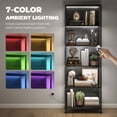 thumbnail image 4 of HOMCOM 5-Tier Bookshelf w/ 7-Colour LED Lights, Freestanding Tall Bookcase, 4 of 10